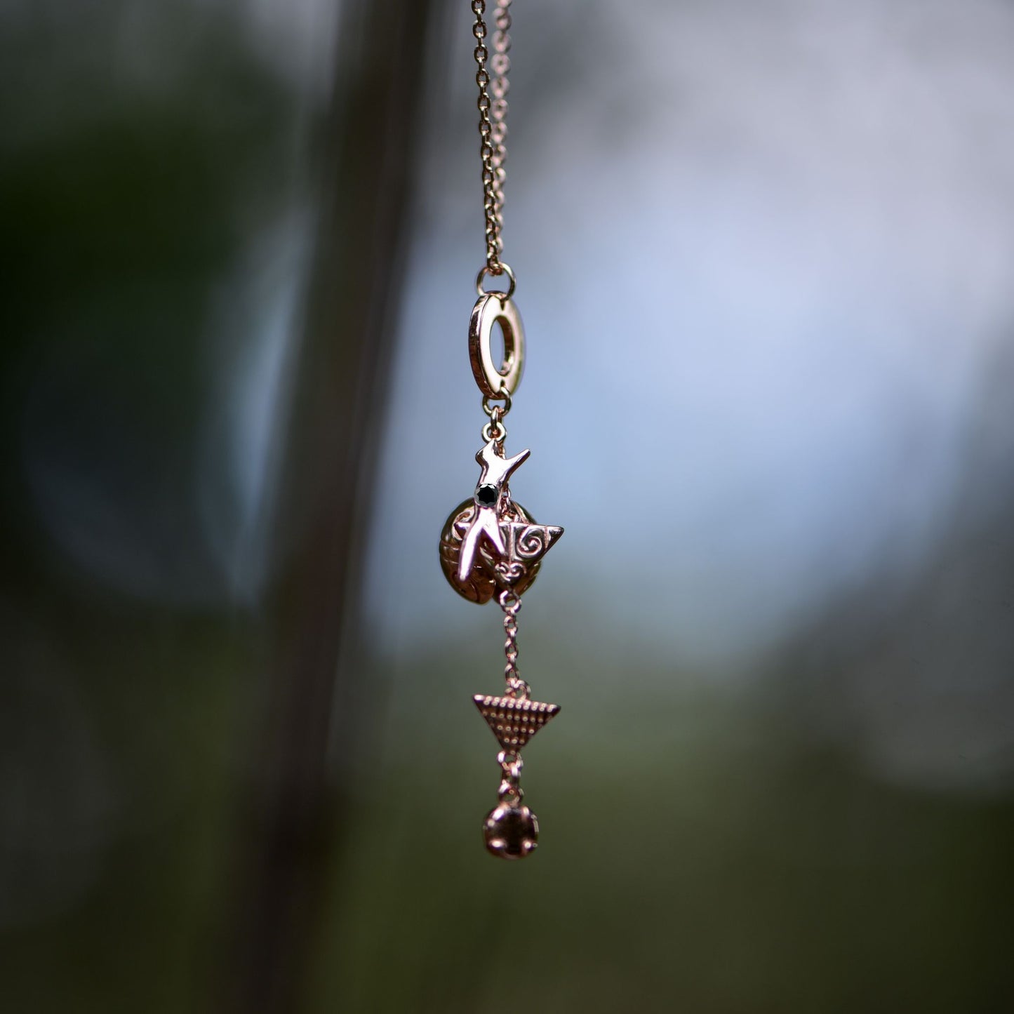 "Fox" necklace with 5 charms