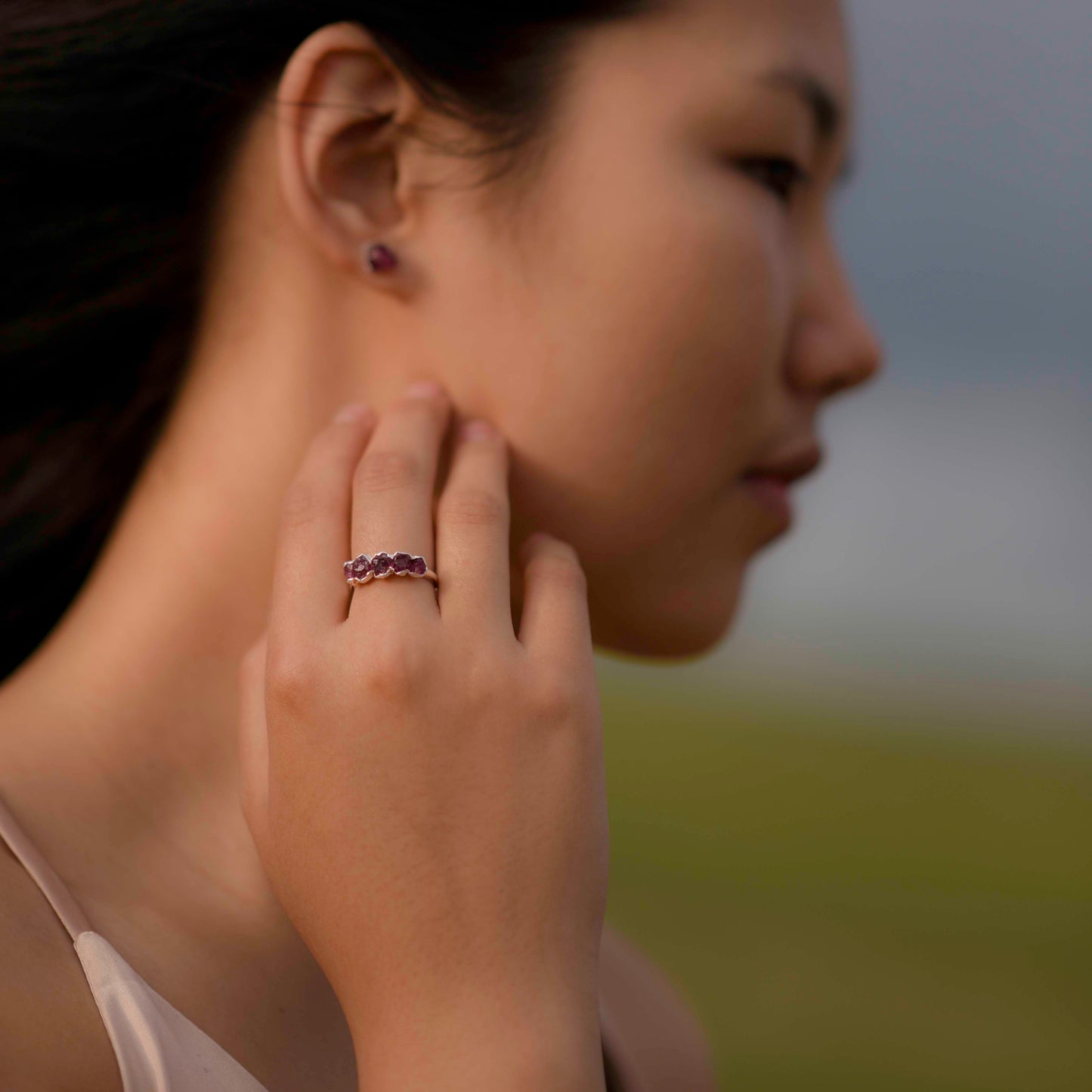 Silver ring with Rough Ruby