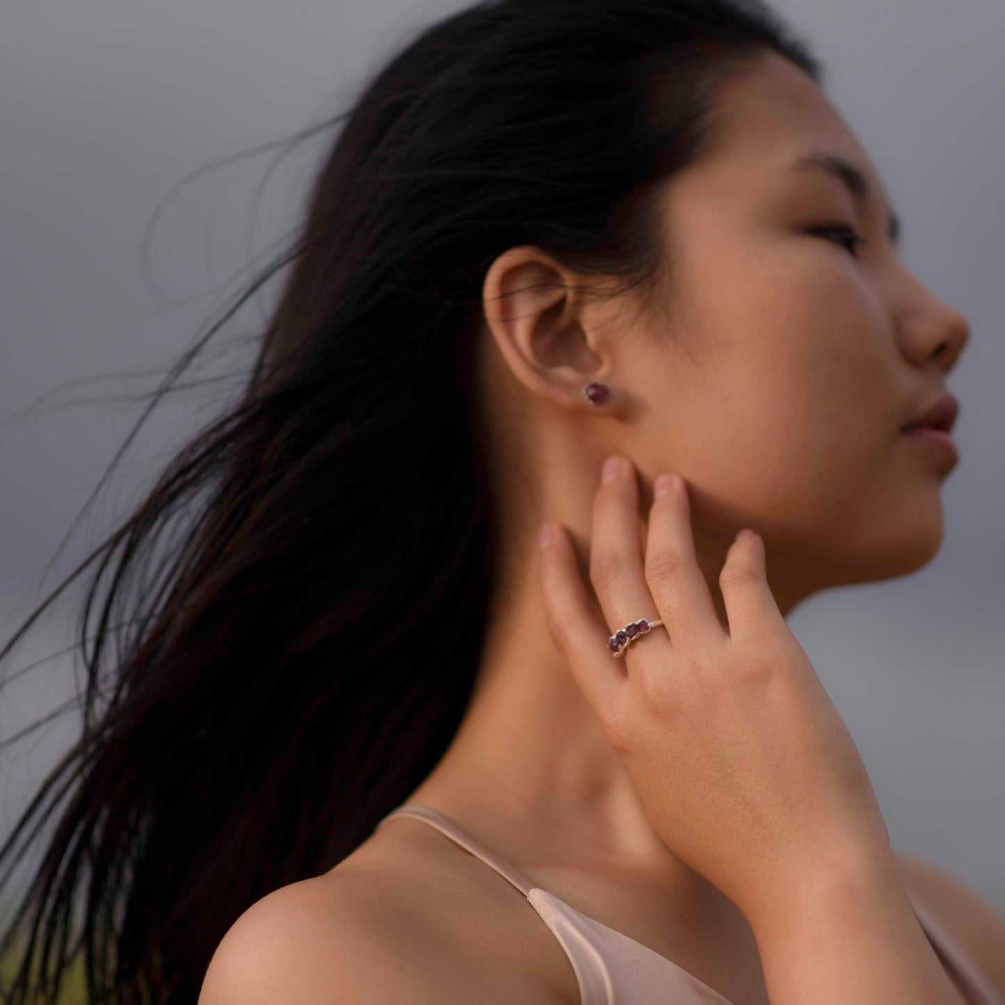 Silver ring with Rough Ruby