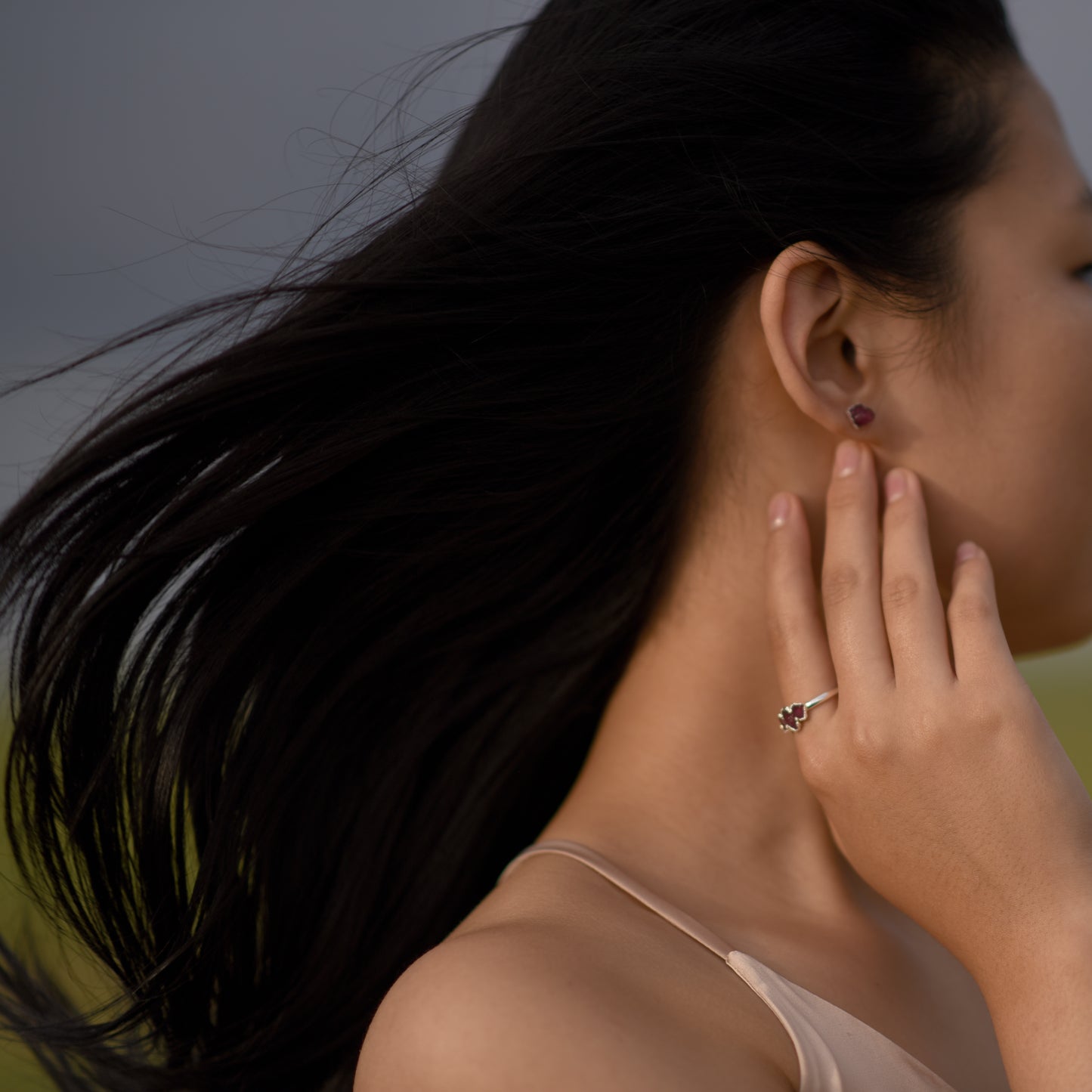 Silver ring with Rough Ruby